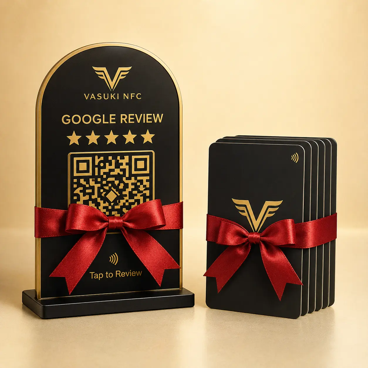 Business Review Combo with one Google Review Stand and five NFC review cards